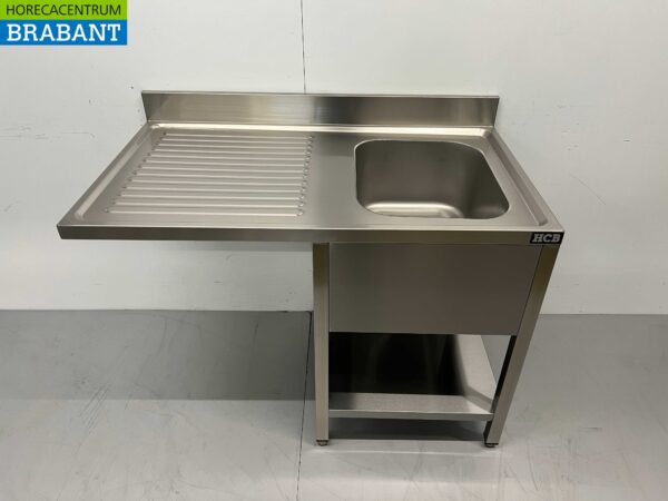 RVS Spoeltafel Spoelbak Premium-line Gelast model 120 cm Horeca