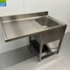 RVS Spoeltafel Spoelbak Premium-line Gelast model 120 cm Horeca - Afbeelding 2