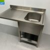 RVS Spoeltafel Spoelbak Premium-line Gelast model 120 cm Horeca - Afbeelding 3