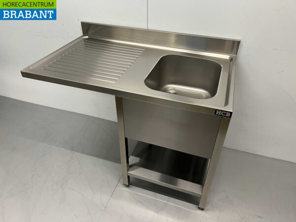 RVS Spoeltafel Spoelbak Premium-line Gelast model 120 cm Horeca - Afbeelding 3
