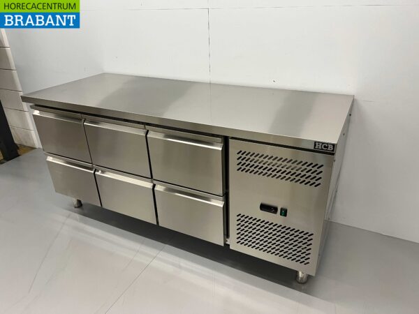 HCB RVS Koelwerkbank 6 laden 179,5 cm 230V Horeca - Afbeelding 2