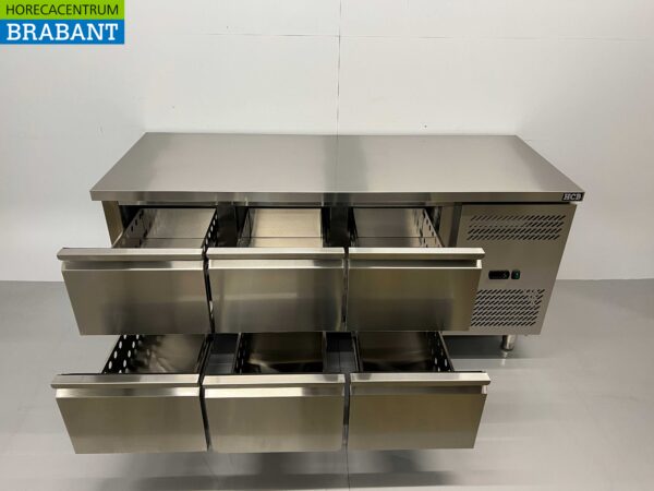 HCB RVS Koelwerkbank 6 laden 179,5 cm 230V Horeca - Afbeelding 4