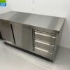 RVS Werkkast Kast Werktafel Premium-line 2 schuifdeuren en 3 laden 160 cm Horeca - Afbeelding 2