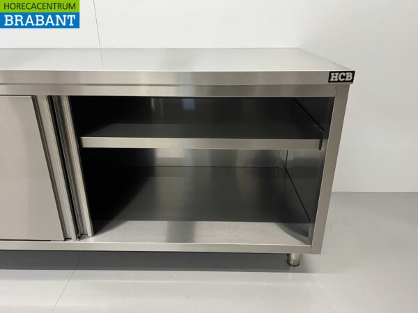 RVS Werkkast Kast 2 schuifdeuren Premium-line 200 cm Horeca - Afbeelding 4