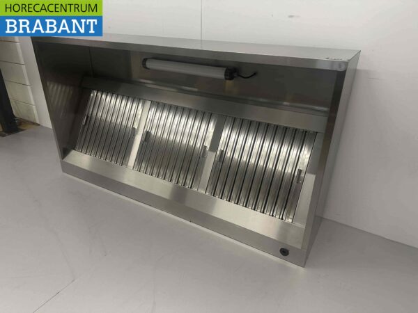 RVS Afzuigkap Dampkap met lamellen filters Premium-line 180 cm Box model Horeca - Afbeelding 2