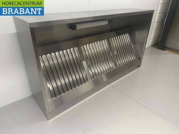 RVS Afzuigkap Dampkap met lamellen filters Premium-line 180 cm Box model Horeca - Afbeelding 3