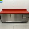 RVS Polyethyleen PE Werkkast Kast Snijtafel Premium-line 2 schuifdeuren 3 laden 200 cm Horeca Slagerij