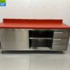 RVS Polyethyleen PE Werkkast Kast Snijtafel Premium-line 2 schuifdeuren 3 laden 200 cm Horeca Slagerij - Afbeelding 4