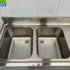 RVS Spoeltafel dubbele spoelbakken Premium-line Gelast model 160 cm Horeca - Afbeelding 4