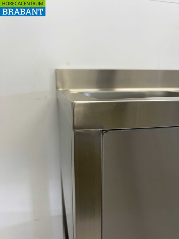 RVS Spoeltafel dubbele spoelbakken Premium-line Gelast model 160 cm Horeca - Afbeelding 5