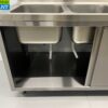 RVS Spoeltafel Dubbele Spoelbakken 2 schuifdeuren Premium-line 160 cm Horeca - Afbeelding 5