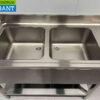 RVS Spoeltafel dubbele spoelbakken Premium-line 180 cm Horeca - Afbeelding 3