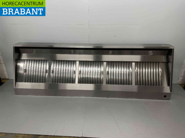RVS Afzuigkap Dampkap Premium-line Motor 2500 kuub Schuin model 300 cm 230V Horeca