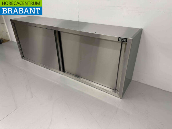 RVS HCB Wandkast Kast Premium-line 2 Schuifdeuren 180 cm Horeca - Afbeelding 2