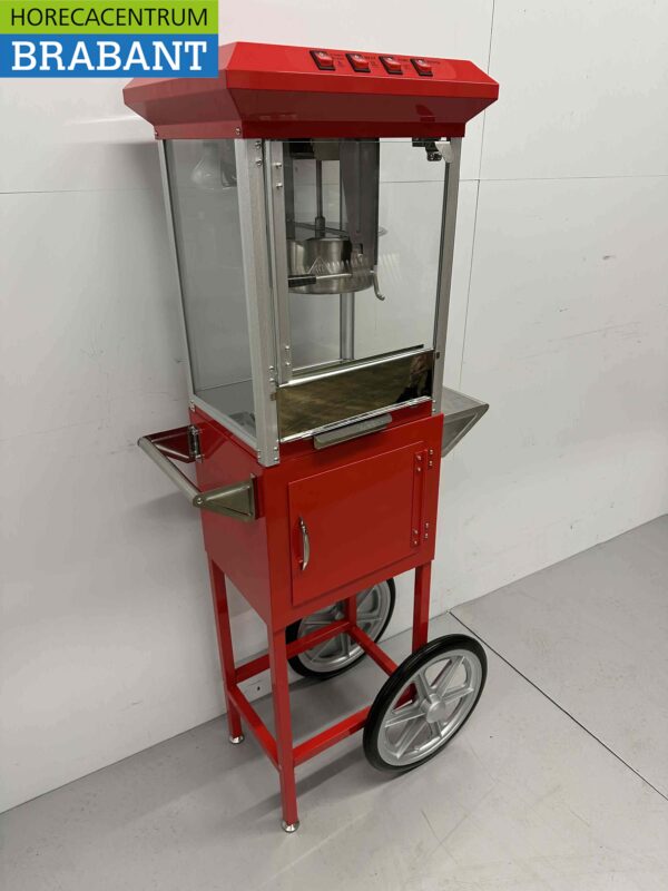 Popcornmachine Popcorn machine met onderstel rood 230V Braderie Markt Horeca - Afbeelding 4