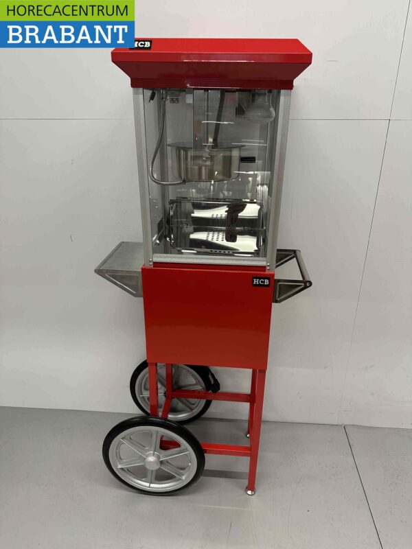 Popcornmachine Popcorn machine met onderstel rood 230V Braderie Markt Horeca
