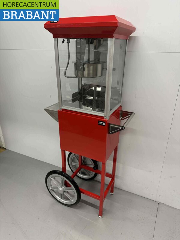 Popcornmachine Popcorn machine met onderstel rood 230V Braderie Markt Horeca - Afbeelding 2