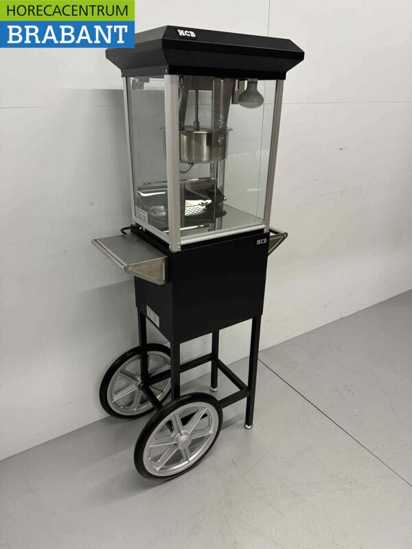 Popcornmachine Popcorn machine met onderstel zwart 230V Braderie Markt Horeca - Afbeelding 3