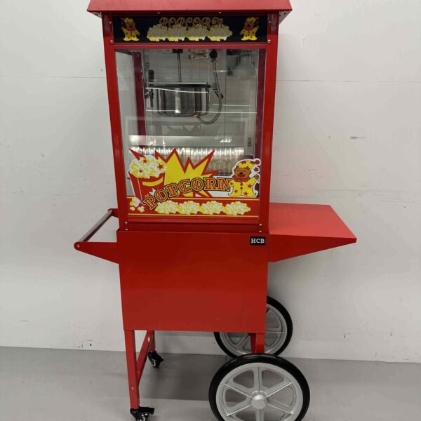 Luxe Popcornmachine Popcorn machine Rood met onderstel 230V Braderie Markt Horeca