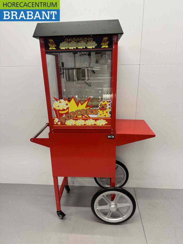 Luxe Popcornmachine Popcorn machine Zwart met onderstel 230V Braderie Markt Horeca