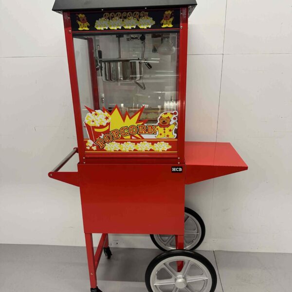Luxe Popcornmachine Popcorn machine Zwart met onderstel 230V Braderie Markt Horeca