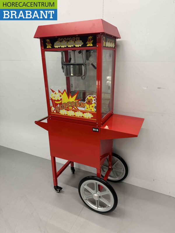 Luxe Popcornmachine Popcorn machine Rood met onderstel 230V Braderie Markt Horeca - Afbeelding 2