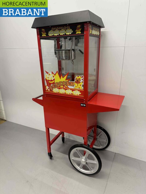 Luxe Popcornmachine Popcorn machine Zwart met onderstel 230V Braderie Markt Horeca - Afbeelding 2