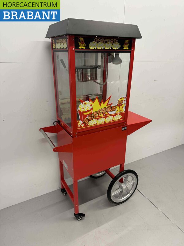 Luxe Popcornmachine Popcorn machine Zwart met onderstel 230V Braderie Markt Horeca - Afbeelding 3