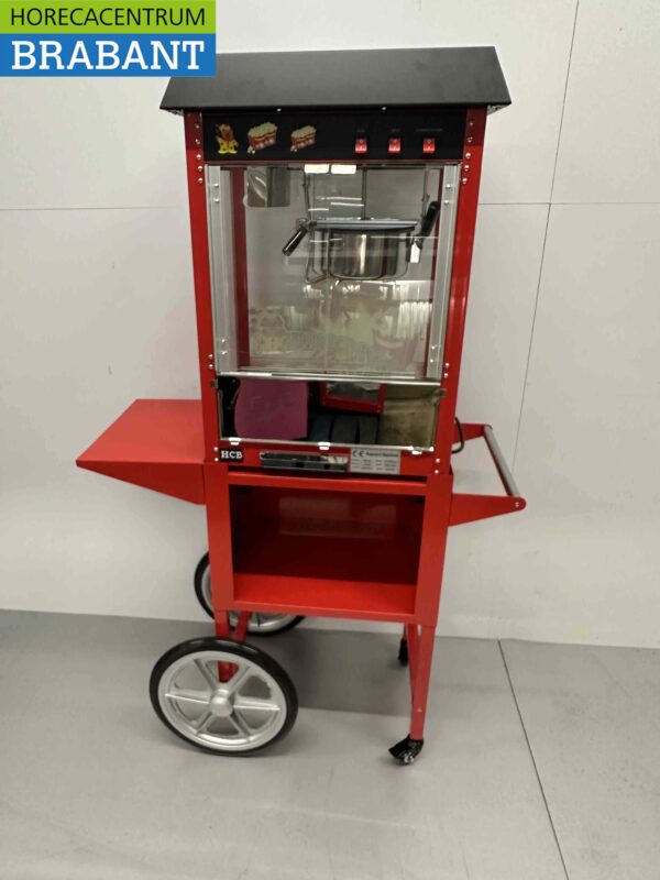 Luxe Popcornmachine Popcorn machine Zwart met onderstel 230V Braderie Markt Horeca - Afbeelding 4