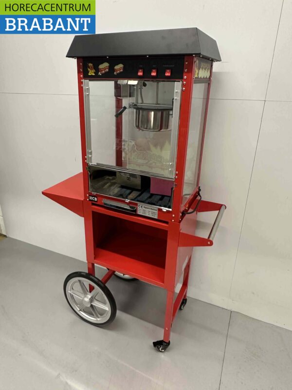 Luxe Popcornmachine Popcorn machine Zwart met onderstel 230V Braderie Markt Horeca - Afbeelding 5