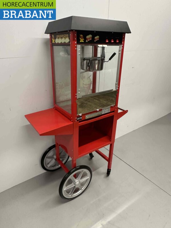 Luxe Popcornmachine Popcorn machine Zwart met onderstel 230V Braderie Markt Horeca - Afbeelding 6