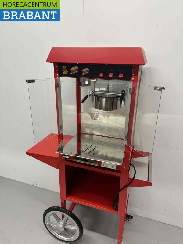 Luxe Popcornmachine Popcorn machine Rood met onderstel 230V Braderie Markt Horeca - Afbeelding 7