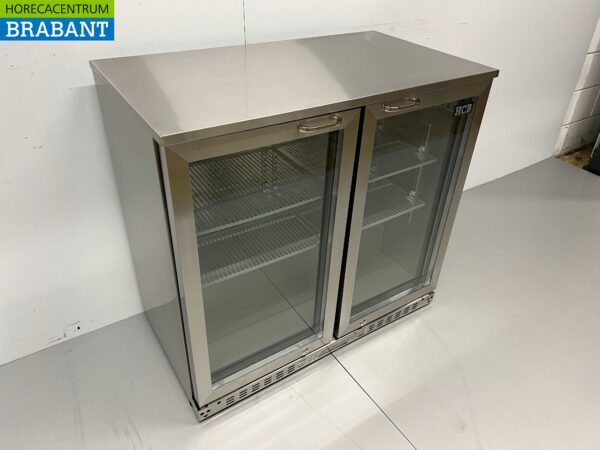 RVS Backbar Barkoeling Glazen klapdeuren 218 liter 90 cm 230V Horeca - Afbeelding 2