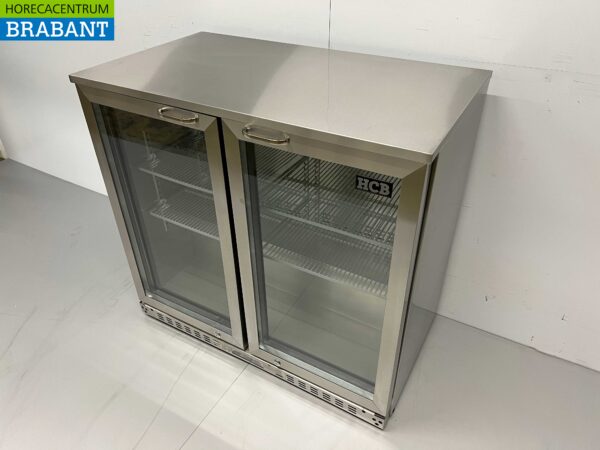 RVS Backbar Barkoeling Glazen klapdeuren 218 liter 90 cm 230V Horeca - Afbeelding 3