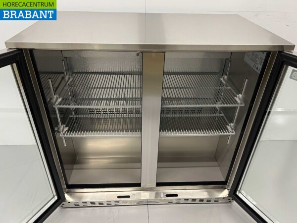 RVS Backbar Barkoeling Glazen klapdeuren 218 liter 90 cm 230V Horeca - Afbeelding 4