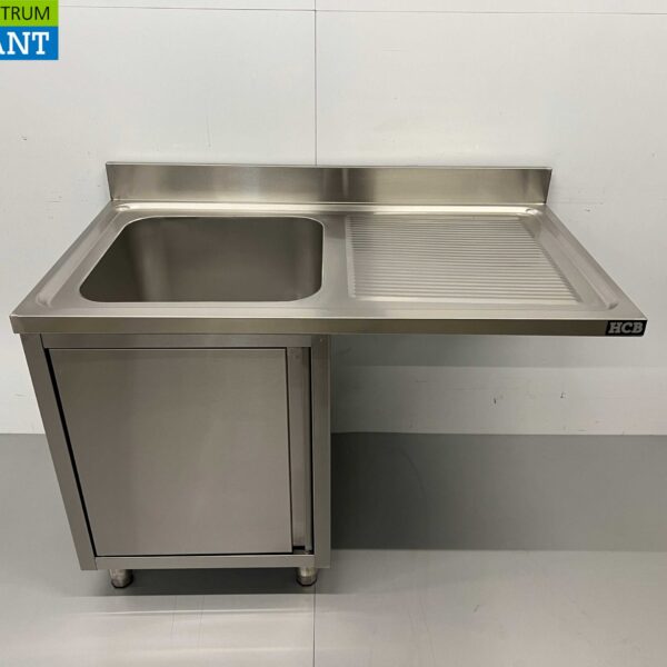 RVS Spoeltafel Spoelbak klapdeur Premium-line 120 cm Horeca