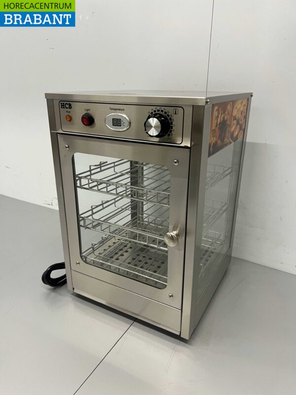 RVS Warmhoudvitrine Warmtevitrine 35,5 cm 230V Horeca - Afbeelding 2