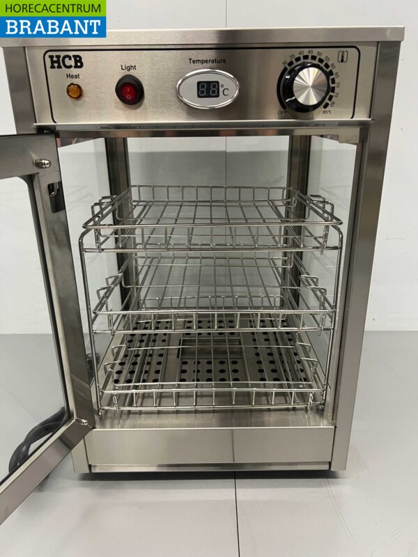 RVS Warmhoudvitrine Warmtevitrine 35,5 cm 230V Horeca - Afbeelding 5