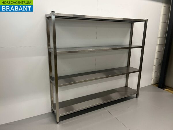 RVS Opbergrek Rek Stelling Premium-line 200 x 40 x 180 cm Horeca - Afbeelding 2