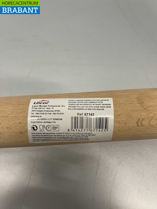 Lacor Houten Deegroller met geleidingsringen 34 cm Horeca - Afbeelding 4