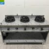 RVS Woktafel wokfornuis 3 branders 39 kW 150 cm Gas Horeca