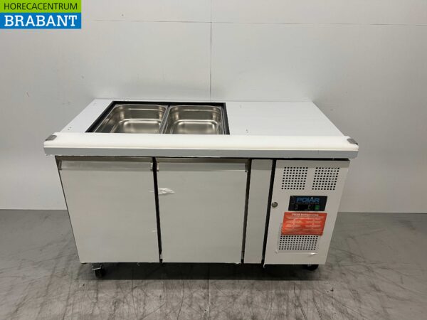 RVS Polar Koelwerkbank Saladette 2 deuren 136 cm 230V Horeca
