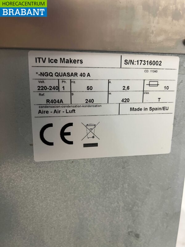 RVS ITV Quasar ijsblokjesmachine ijsklontjesmachine 40 kg p/d 230V Horeca - Afbeelding 5