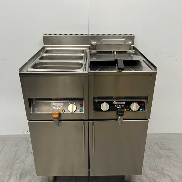 RVS Hendi Cookersystem Baklijn met Frituur 10L en Bain Marie 74 cm Horeca