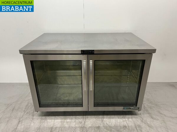 RVS Verrijdbare True Koelwerkbank 2 glasdeuren / glazen deuren 122,5 cm 230V Horeca