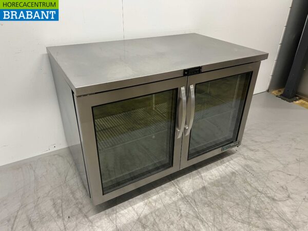 RVS Verrijdbare True Koelwerkbank 2 glasdeuren / glazen deuren 122,5 cm 230V Horeca - Afbeelding 2