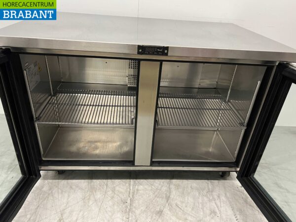 RVS Verrijdbare True Koelwerkbank 2 glasdeuren / glazen deuren 122,5 cm 230V Horeca - Afbeelding 4