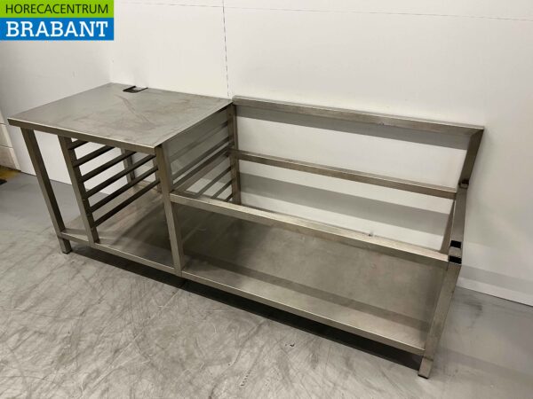 RVS Werktafel Tafel Onderstel 207,5 x 70 x 85 cm Horeca - Afbeelding 2