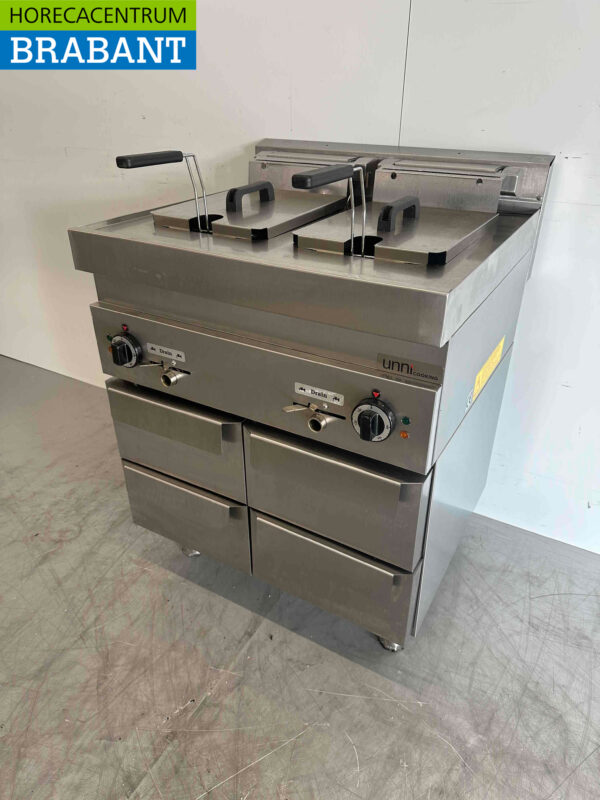 RVS Dubbele Friteuse Frituur 2 x 10 liter 400V Horeca - Afbeelding 3