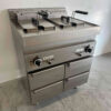 RVS Dubbele Friteuse Frituur 2 x 10 liter 400V Horeca - Afbeelding 4